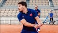 Antoine Dupont a partagé une story dans laquelle il joue au tennis sur le court Central de Roland-Garros, le 5 juin 2024.