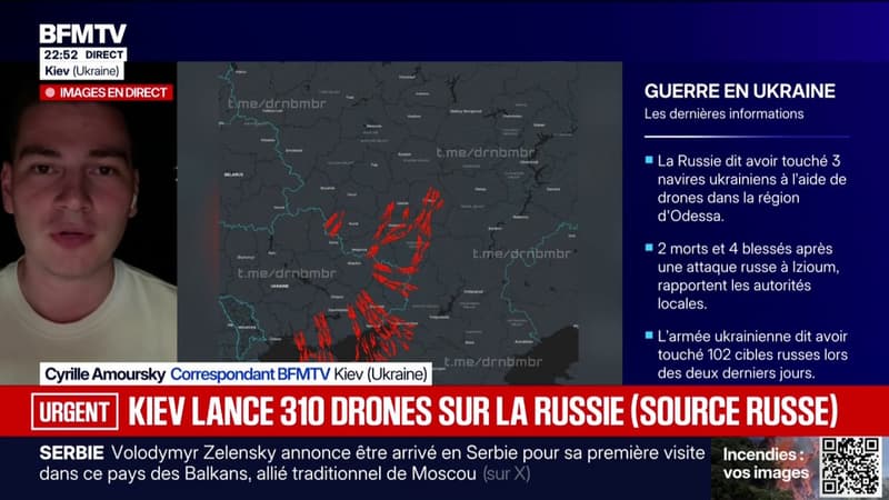 Guerre en Ukraine: Kiev lance 310 drones sur la Russie