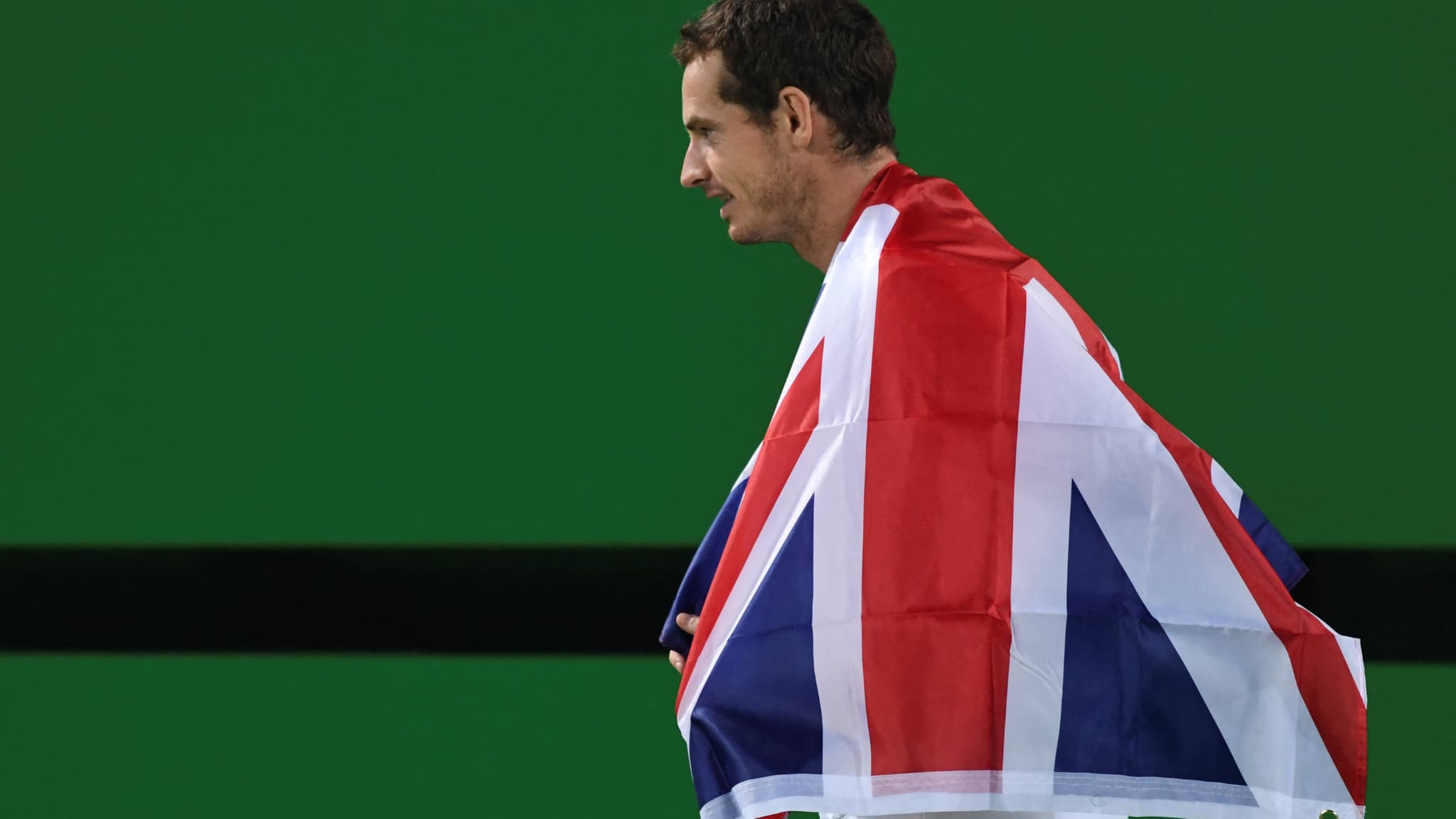 Andy Murray après sa victoire aux JO de Rio en 2016. Andy Murray après sa victoire aux JO de Rio en 2016.