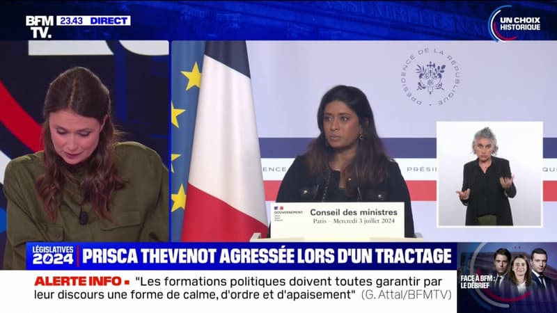 Législatives: la porte-parole du gouvernement, Prisca Thevenot, a été agressée lors d'un collage d'affiches à Meudon