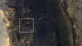 Image de la Nasa datant du 20 septembre, Opportunity se situe au centre du carré.