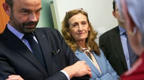 Edouard Philippe et Nicole Belloubet rencontrant des magistrats le 9 mars 2018.