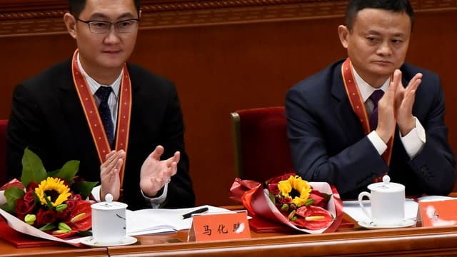Jack Ma, fondateur d'Alibaba, et Ma Huateng, alias Pony Ma, PDG de Tencent, sont les bons élèves de l'économie chinoise. Ils étaient les invités d'honneur du président Xi Jiping pour le 40e anniversaire de la politique de réforme et d'ouverture en décembre dernier à Pékin.