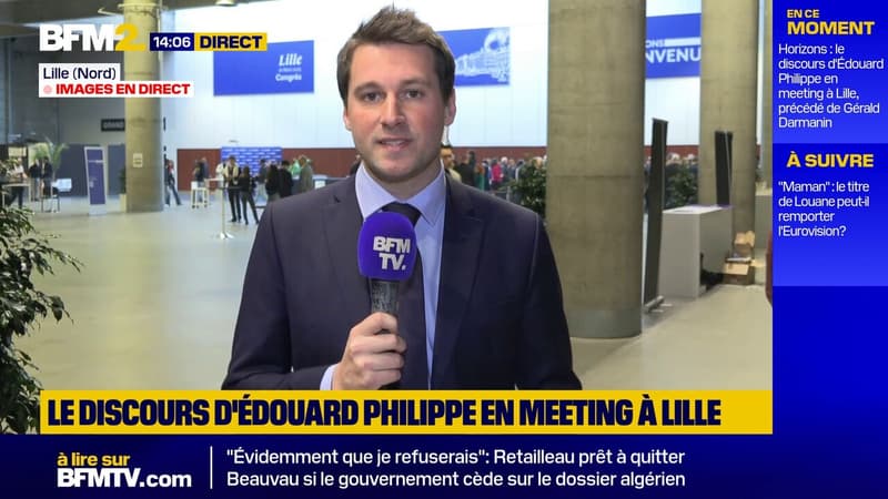 Lille: le candidat à la présidentielle Édouard Philippe en meeting