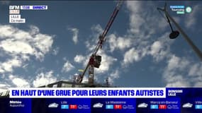 Lille: des parents installés en haut d'une grue pour l'inclusion scolaire de leurs enfants autistes