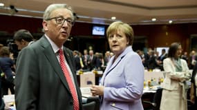 Jean-Claude Juncker et Angela Merkel le 25 juin 2015