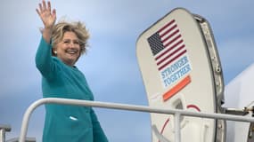 Hillary Clinton à l'aéroport de Philadelphie le 6 novembre 2016.