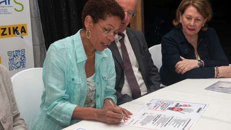 La ministre des Outre-mer George Pau-Langevin a signé vendredi une charte contre le virus Zika en Guadeloupe.