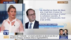 "Un ancien Président ne devrait pas dire ça.": Marlène Schiappa critique les propos de François Hollande sur Emmanuel Macron