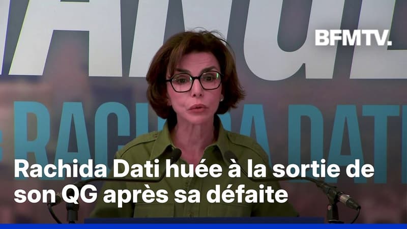 Rachida Dati huée par plusieurs personnes à la sortie de son QG