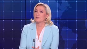 Marine Le Pen sur le plateau de BFMTV, jeudi 19 mai 2022