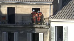 Les marins-pompiers de Marseille, rue de Tivoli le 10 avril 2023.