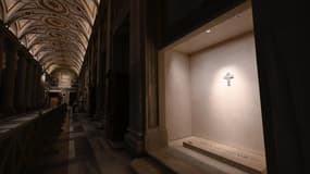 La tombe du pape François dans la basilique Sainte-Marie-Majeure, à Rome.