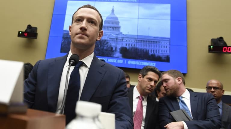 Mark Zuckerberg, le 11 avril 2018, devant le Sénat américain. 