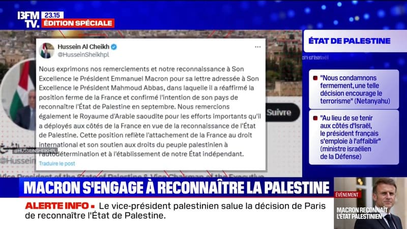 Annonce d'Emmanuel Macron sur la Palestine: 