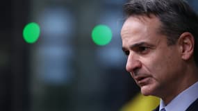 Le Premier ministre grec Kyriakos Mitsotakis, le 16 décembre 2021 à Bruxelles