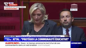 "Pourquoi ne pas expulser tous les étrangers islamistes, qu'ils soient en situation légale ou illégale?": Marine Le Pen interpelle Élisabeth Borne à l'Assemblée 