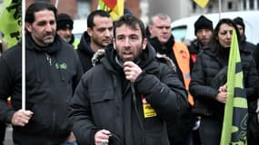Béranger Cernon, secrétaire général de la CGT-Cheminots à Paris Gare de Lyon, le 19 janvier 2023