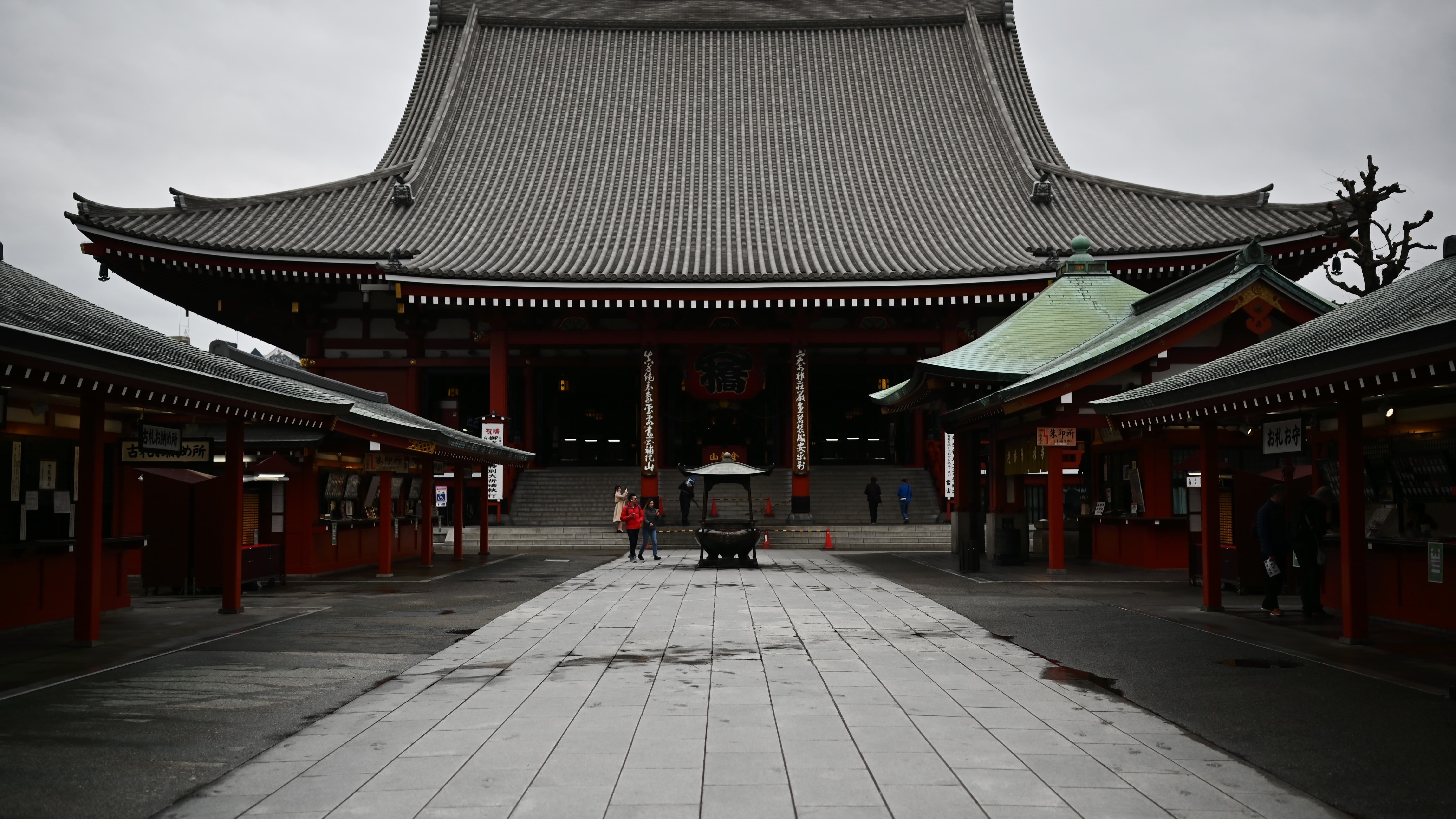 Le temple Sensoji de Tokyo anormalement vide de touristes, le 9 mars 2020 Le temple Sensoji de Tokyo anormalement vide de touristes, le 9 mars 2020