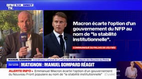 "C'est un coup de force antidémocratique": Manuel Bompard fustige la décision d'Emmanuel Macron d'écarter un gouvernement NFP