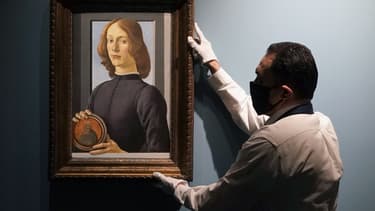 L'oeuvre de Botticelli, aux enchères en janvier prochain, exposée à New York, le 23 septembre.
