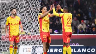 Les joueurs de Lens célèbrent un but face à Toulouse, le 2 janvier 2026.