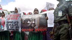A Lagos, au Nigeria, manifestation de soutien aux jeunes filles enlevées par Boko Haram en avril 2014