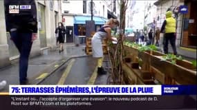 Paris: les terrasses éphémères à l'épreuve de la pluie