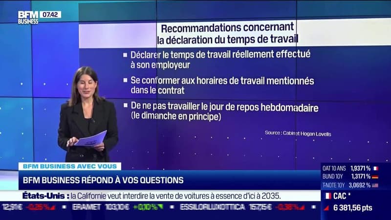 BFM Business avec vous : Réclamation concernant la déclaration du temps de travail - 26/08