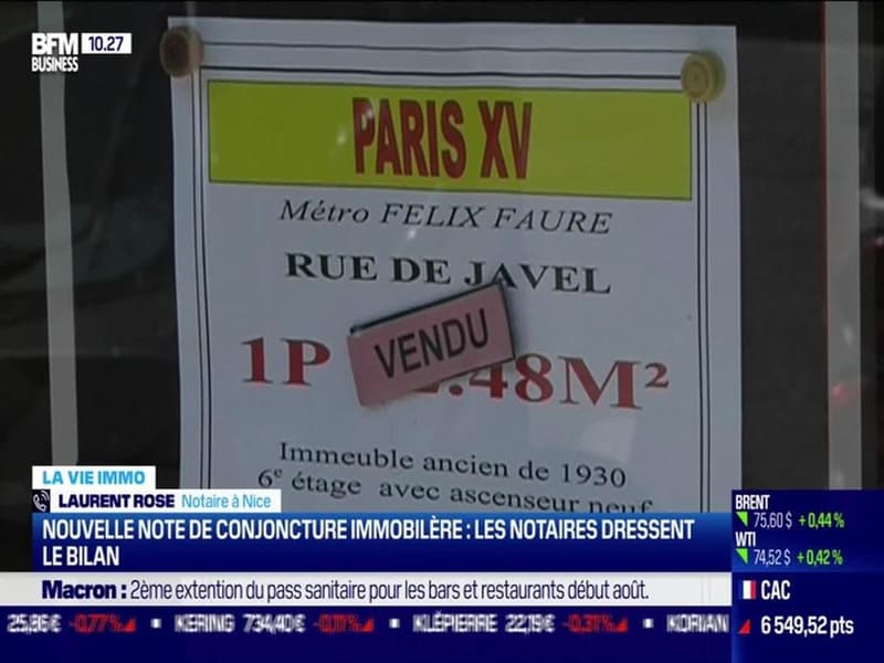 Laurent Rose (Notaire) : Nouvelle note de conjoncture immobilière, les notaires dressent le bilan - 13/07