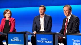 Nicolas Dupont-aignan lors du débat du 4 avril