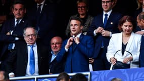 Emmanuel Macron au Stade de France lors de la finale de Coupe de France 2022