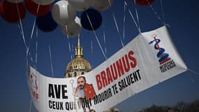 Une banderole lors d'une manifestation de médecins le 14 février 2023 à Paris 
