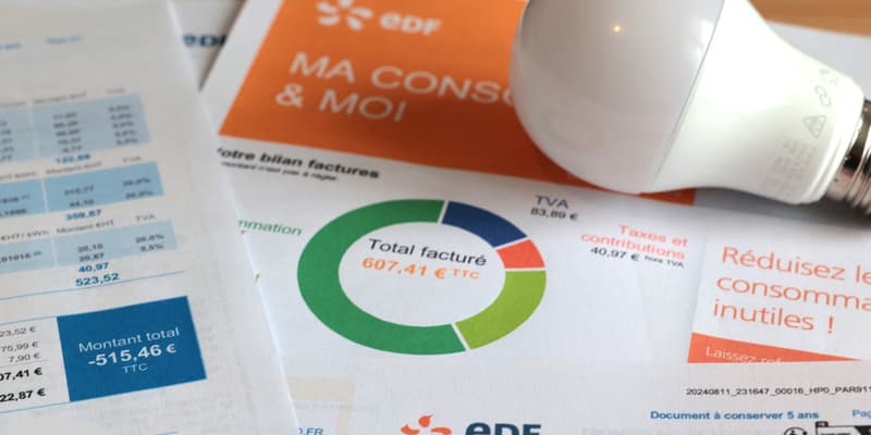 Une facture d'électricité du fournisseur EDF.