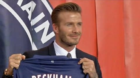 David Beckham au Parc des princes à Paris le 31 janvier 2013.