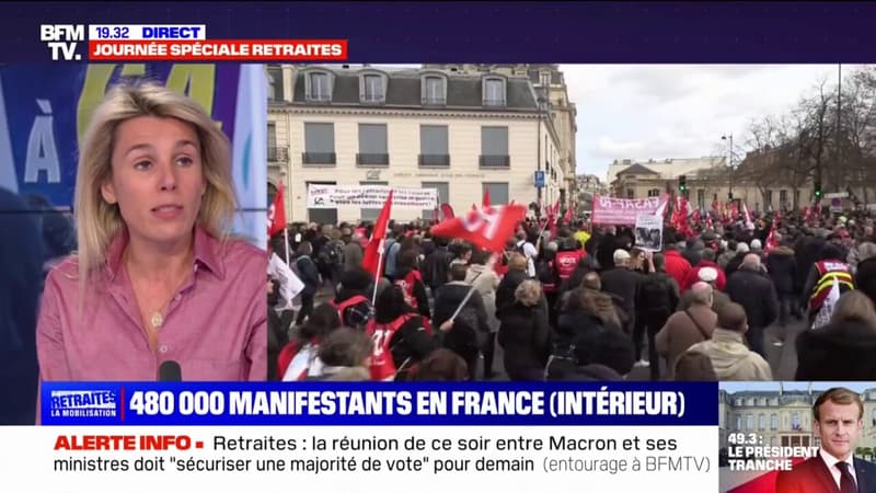 Retraites: 480.000 manifestants en France, selon le ministère de l'Intérieur