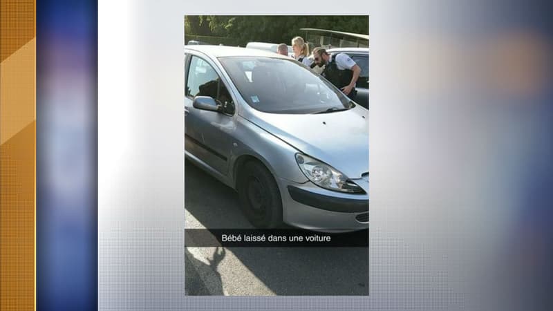 La gendarmerie sur le parking de l'hypermarché, à Belleu.