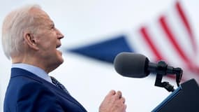 Joe Biden lors d'un rassemblement à Duluth le 29 avril 2021