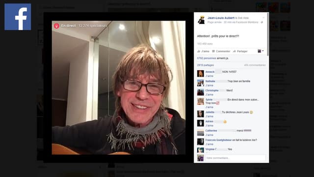 Jean-Louis Aubert en concert en direct sur Facebook.