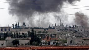 Bombardement du gouvernement syrien à Al Habit, dans la province d'Idlib le 9 septembre 2018.