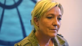 Marine Le Pen lors d'une conférence de presse à Prague, le 6 mai 2015