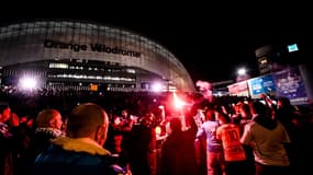 Les supporters de l'OM devant le Vélodrome après un match contre Lyon, le 2 février 2025