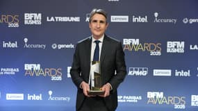 Patrice Caine, PDG de Thales, récompensé du prix de meilleur manager de l'année aux BFM Awards, le 2 décembre 2025.