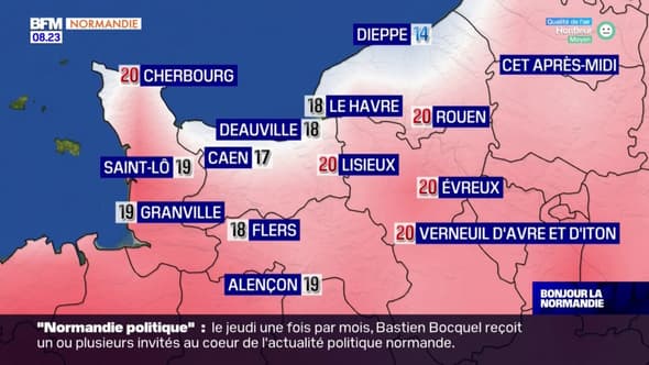 Météo Normandie: un beau soleil malgré quelques nuages, 20°C à Rouen, Lisieux et Cherbourg-en-Cotentin