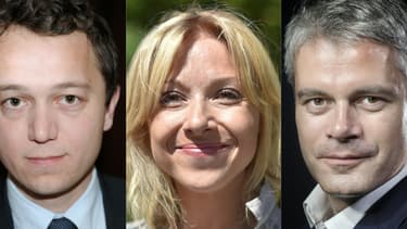 Les trois candidats à la présidence du parti Les Républicains. De gauche à droite: Maël de Calan, Florence Portelli et Laurent Wauquiez.