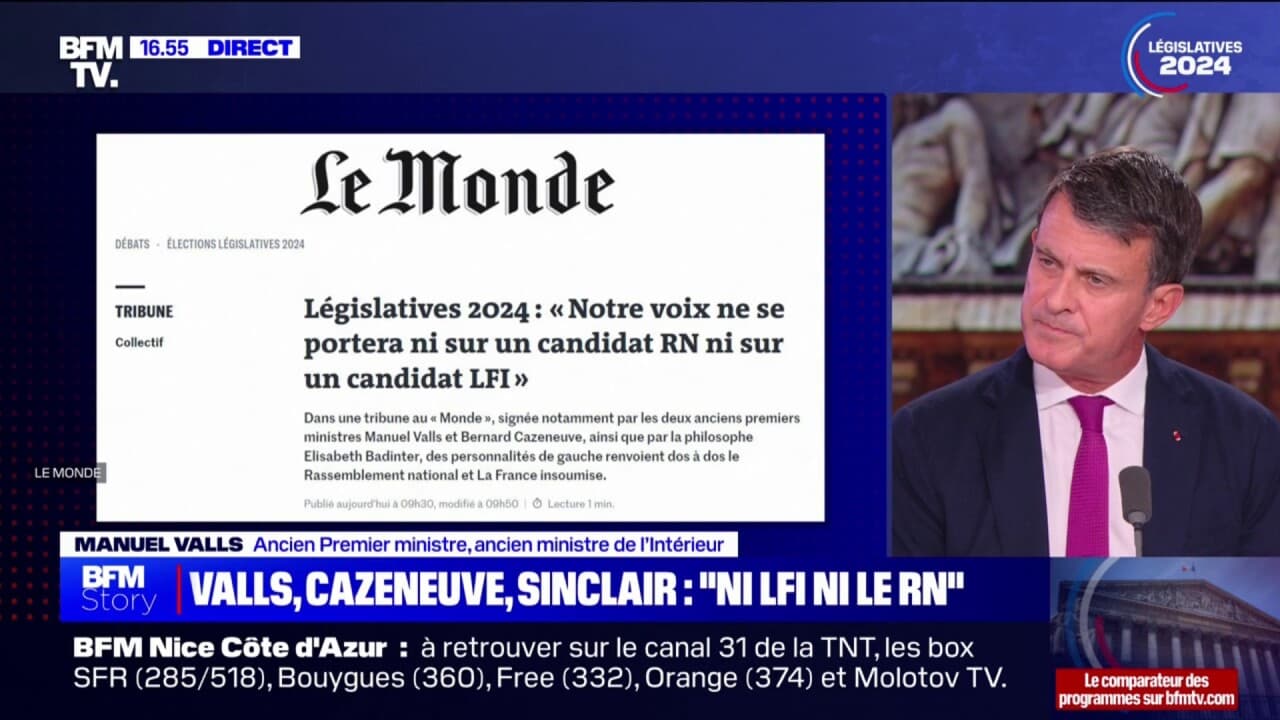 Manuel Valls "Je ne peux pas pardonner à LFI d'avoir mis la figure du