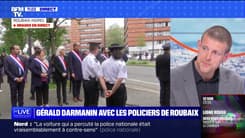 Gérald Darmanin avec les policiers de Roubaix - 22/05