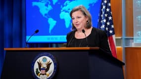 La sous-secrétaire d'Etat américaine Victoria  Nuland lors d'un point presse, le 27 janvier 2022 à Washington