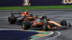 Lando Norris et Max Verstappen au GP d'Australie, le 16 mars 2025