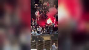 Capture d'une vidéo montrant les affrontements qui ont éclaté lors du concert de l'orchestre philharmonique d'Israël, au Philharmonie de Paris, le 6 novembre 2025. 